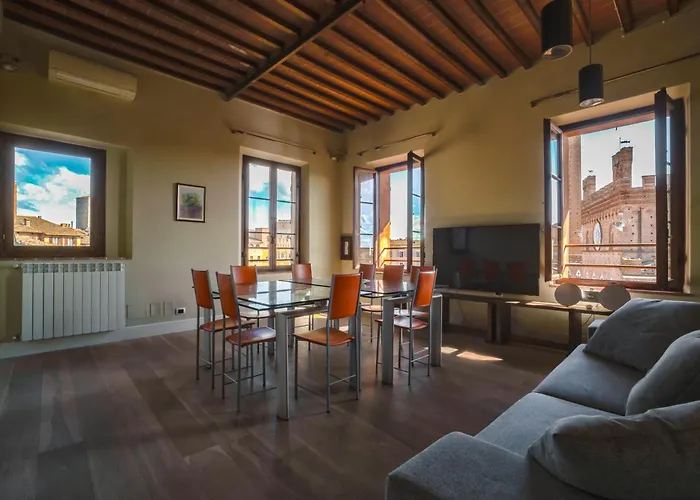 Torre Dei Lambertini Windows On Piazza Del Campo - Residenza D'epoca Apartmán Siena